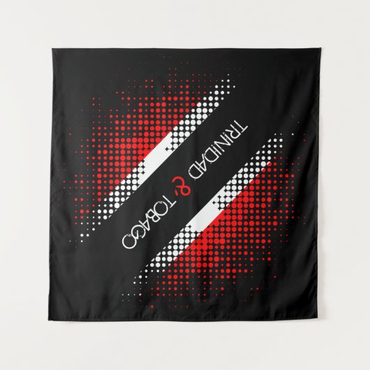 Abstracte vlag van Trinidad en Tobago Dot Wandkleed (Voorkant (horizontaal))
