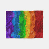Abstracte vlag van verf Splatter LGBTQ Pride Rainb Fleece Deken (Voorkant (Horizontaal))