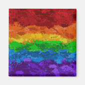 Abstracte vlag van verf Splatter LGBTQ Pride Rainb Magneet (Voorkant)