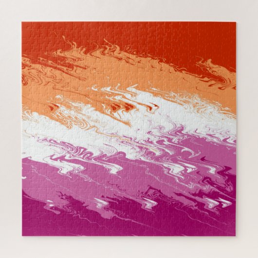 Abstracte vlag voor lesbiennes legpuzzel (Verticaal)