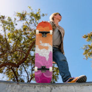 Abstracte vlag voor lesbiennes persoonlijk skateboard