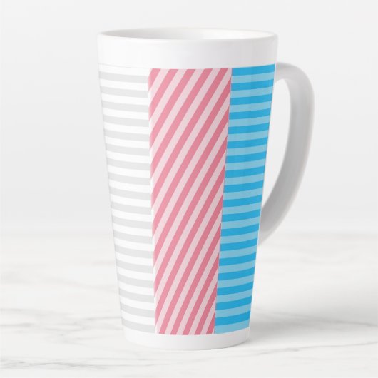 Abstracte vlag voor transgender Pride Latte Mok (Rechterhoek)