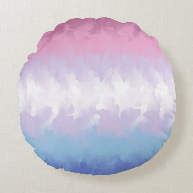 Abstracte vlag voor voorrang voor migender rond kussen (Voorkant)