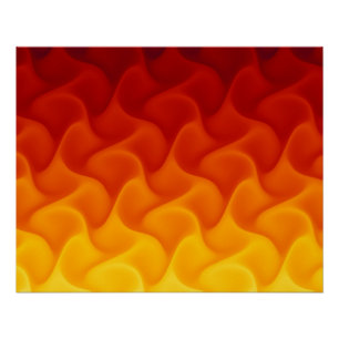Abstracte Vlamgolfpatroon Rood Oranje Gradiënt Perfect Poster