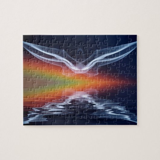 Abstracte vleermuissilhouet legpuzzel (Horizontaal)
