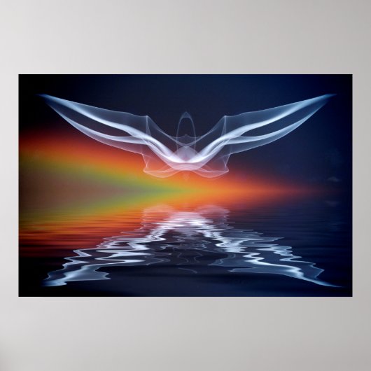 Abstracte vleermuissilhouet poster (Voorkant)