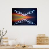 Abstracte vleermuissilhouet poster (Keuken)