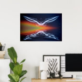 Abstracte vleermuissilhouet poster (Thuiskantoor)