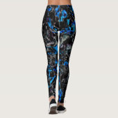 Abstracte vleermuisvleugels boven gekleurde turquo leggings (Achterkant)
