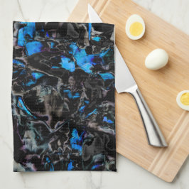 Abstracte vleermuisvleugels boven gekleurde turquo theedoek