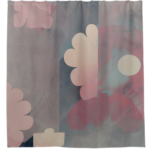 Abstracte vlekjes douchegordijn (Voorkant)