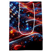 Abstracte vlekken van de vlag van de VS Medium Cadeauzakje (Achterkant)