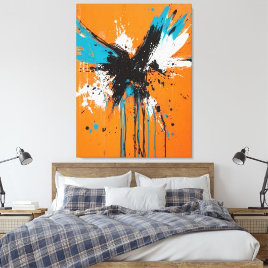 Abstracte vleugels van vrijheid canvas afdruk (Insitu (Slaapkamer))
