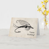 Abstracte Vlieg Vissen Verjaardag Kaart (Gele Bloem)