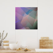 Abstracte vliegende deeltjes | Geometrische vormen Poster (Keuken)
