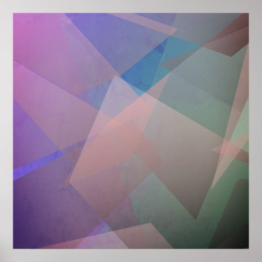 Abstracte vliegende deeltjes | Geometrische vormen Poster (Voorkant)