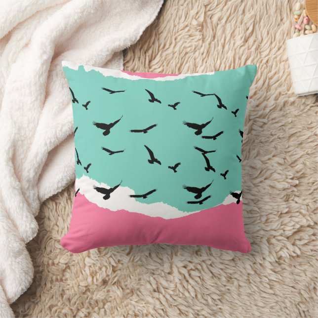 Abstracte vliegende vogels decoratieve kussen (Deken)