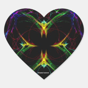 Abstracte vlinder 3 hart sticker