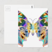 Abstracte vlinder briefkaart (Voorkant / Achterkant)
