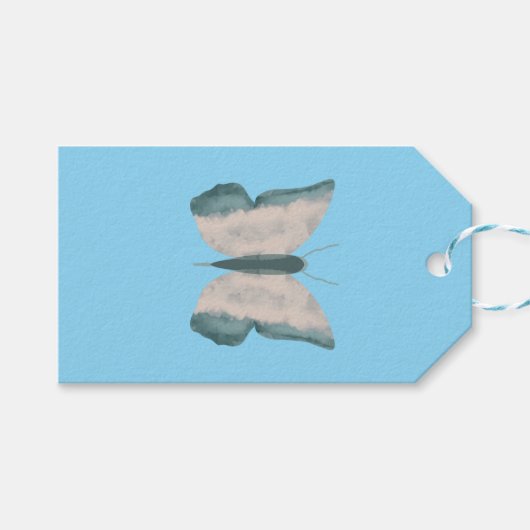 Abstracte vlinder cadeaulabel (Voorkant (Horizontaal))