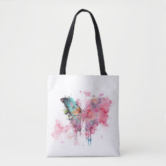 Abstracte Vlinder Creatieve Waterverf Natuur Boho Tote Bag