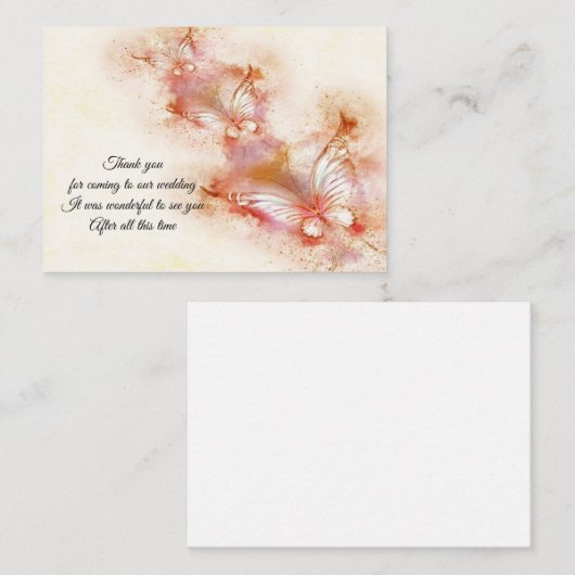 Abstracte vlinder dank u kaarten notitiekaartje (Voorkant / Achterkant)