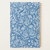 Abstracte Vlinder Dier Print Monogram Blauw Planner (Achterkant)
