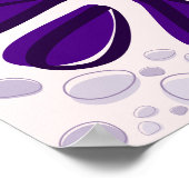 Abstracte vlinder en bloesem roze en Paarse kunst Poster (Hoek)