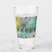 Abstracte vlinder en Floral design Glas (Achterkant)
