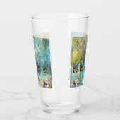 Abstracte vlinder en Floral design Glas (Links)