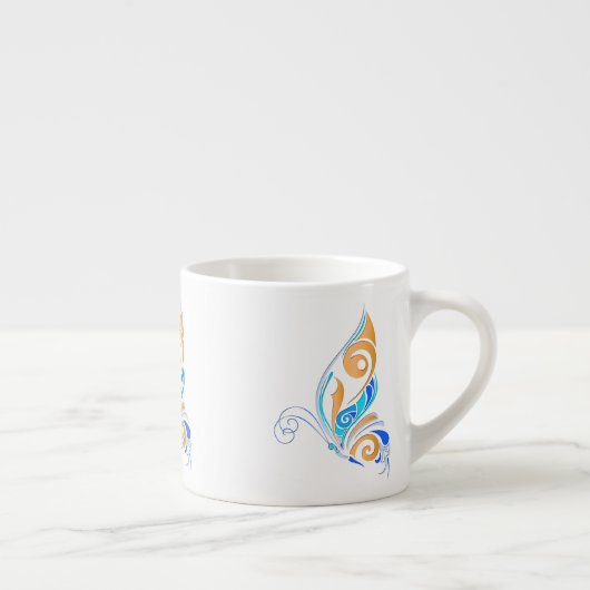 Abstracte vlinder espresso kop (Rechts)