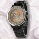 Abstracte vlinder horloge<br><div class="desc">Het schilderen "Birthday Butterfly" Collectie Vrouwen Rhinestone Watch schittert helder met een aanpasbaar gezicht, je zult het leuk vinden om voor de tijd naar je horloge te kijken. Pas het product aan op de productpagina of klik op de knop Aanpassen voor meer ontwerpopties. Ontwerp gemaakt van mijn schilderij "Birthday Butterfly",...</div>