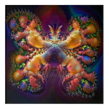 abstracte vlinder in de kleuren van de late zonson
