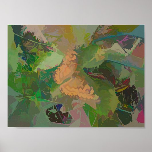 Abstracte vlinder in kleurvariaties poster (Voorkant)
