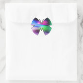 Abstracte vlinder kleurrijk ronde sticker (Tas)