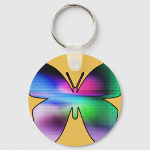 Abstracte vlinder kleurrijk sleutelhanger