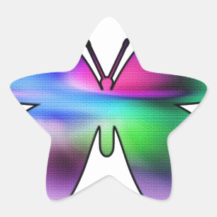 Abstracte vlinder kleurrijk ster sticker