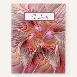 Abstracte Vlinder Kleurrijke Fantasie Fractal Naam Notitieboek