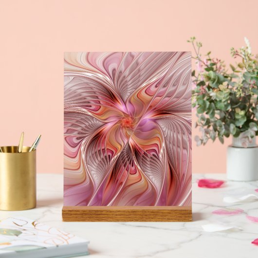 Abstracte Vlinder Kleurrijke Fantasie Fractale Kun Acryl Bord (Huwelijk)