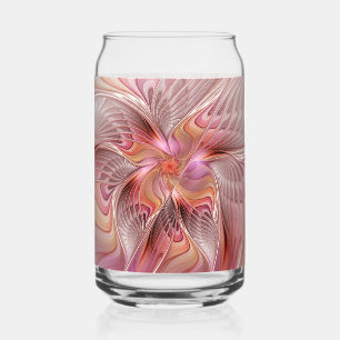 Abstracte Vlinder Kleurrijke Fantasie Fractale Kun Blikvorm Glas