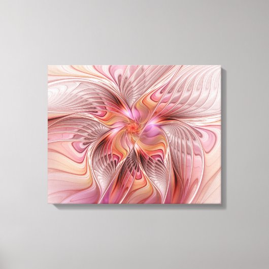 Abstracte Vlinder Kleurrijke Fantasie Fractale Kun Canvas Afdruk (Voorkant)