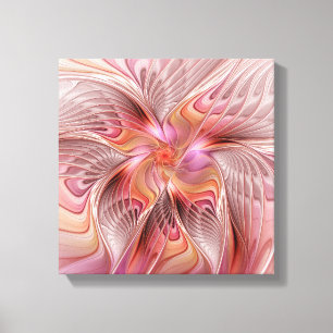 Abstracte Vlinder Kleurrijke Fantasie Fractale Kun Canvas Afdruk