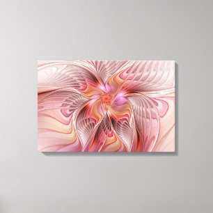 Abstracte Vlinder Kleurrijke Fantasie Fractale Kun Canvas Afdruk