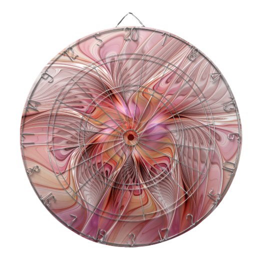 Abstracte Vlinder Kleurrijke Fantasie Fractale Kun Dartbord (Voorkant)