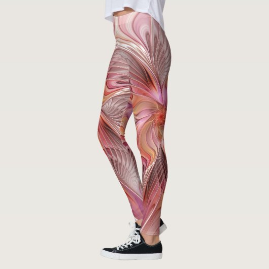Abstracte Vlinder Kleurrijke Fantasie Fractale Kun Leggings (Links)