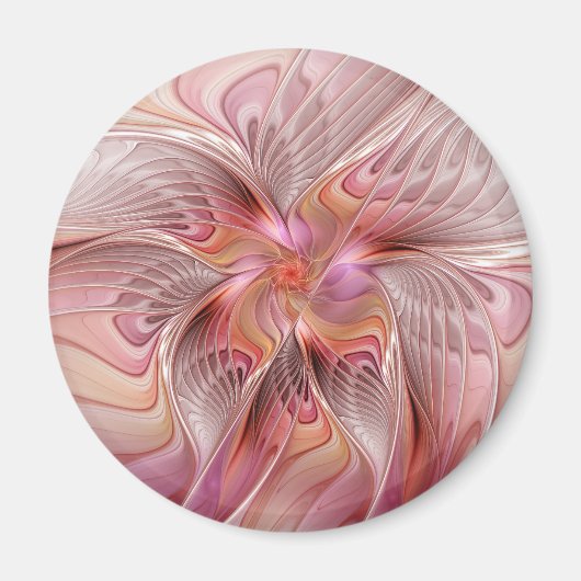 Abstracte Vlinder Kleurrijke Fantasie Fractale Kun Magneet (Voorkant)