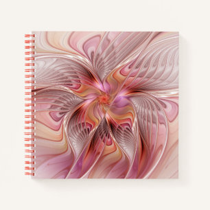 Abstracte Vlinder Kleurrijke Fantasie Fractale Kun Notitieboek