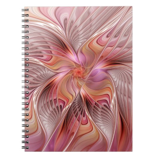 Abstracte Vlinder Kleurrijke Fantasie Fractale Kun Notitieboek (Voorkant)