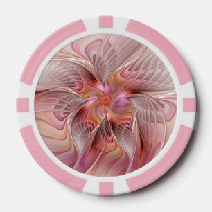 Abstracte Vlinder Kleurrijke Fantasie Fractale Kun Poker Chips