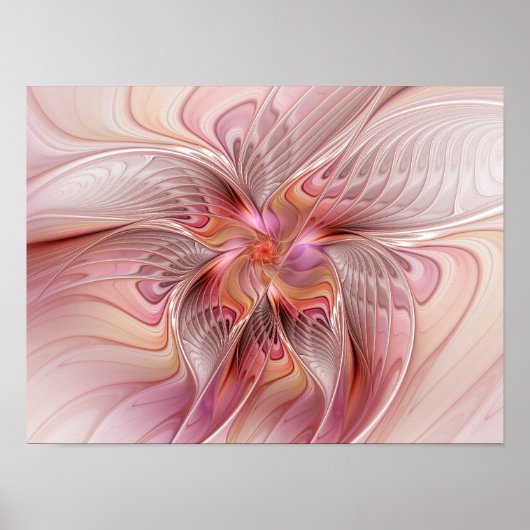 Abstracte Vlinder Kleurrijke Fantasie Fractale Kun Poster (Voorkant)